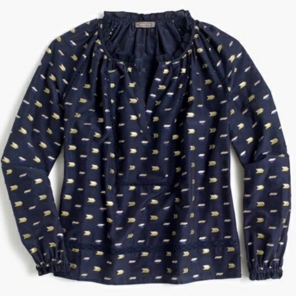 Point Sur by J. Crew Metallic Arrows Popover Top Women’s Size Small New w/ tags!